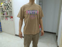 HOUQIYE重磅纯棉短袖男夏季潮牌百搭美式宽松短袖t恤男青少年半袖体恤衫 卡其色 L 【建议110-130斤优先发货】 实拍图