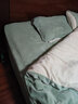 海澜之家（HLA）牛奶绒四件套 A类加绒冬季保暖法兰绒珊瑚绒床品四件套家用被套 奶白+奶绿 1.8床笠款四件套,被套200*230cm 实拍图