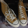 匡威（Converse）男鞋女鞋 ALL STAR系列经典帆布鞋休闲情侣休闲鞋学生板鞋 【Chuck70】经典三星标高帮 162050 37.5 实拍图