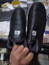 红青百年休闲鞋男冬款加绒棉鞋一脚蹬中老年软底防滑健步鞋男女旅游户外鞋 黑色(男款) 44 实拍图