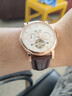 卡罗莱（CALUOLA）全自动机械表男士手表镂空飞轮真皮带男款手表防水学生潮流时尚 金白棕皮 CA1064M-2 飞轮款 实拍图