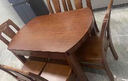 梵宜实木餐桌椅组合胡桃木家用小户型可伸缩折叠椭圆形吃饭歺桌子301# 1.35m一桌6椅+80cm转盘 金丝胡桃木 实拍图