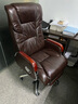 曙光童年真皮老板椅商务按摩大班椅实木办公椅可躺升降转椅家用椅子电脑椅 深咖啡+搁脚 头层牛皮 实拍图
