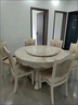 银拱门欧式大理石餐桌椅组合实木餐桌家用圆形简欧小户型法式圆桌带转盘 1.2米 大理石圆桌+4把椅子 实拍图