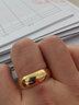 莹玉碧金店款男女情侣款镀金戒指越南沙金男款活口仿金戒指开口久不掉色 男光面活口单戒指宽9毫米重约8克 实拍图