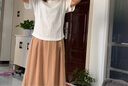 苏彩尼棉麻连衣裙女装2023夏季新款小个子时尚休闲显瘦裙子两件套套装裙 上白下卡其 M（建议100-110斤） 实拍图