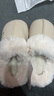 朴西2024秋冬新款麂皮绒包头棉拖鞋女家用保暖厚底踩屎感外穿情侣棉拖 米白色 36-37 实拍图