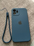 谜麟 适用苹果12手机壳液态硅胶摄像头全包iPhone12ProMax手机壳防摔苹果12Pro保护壳防滑软壳 苹果12【海军蓝+全屏钢化膜+挂绳】 实拍图