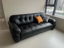 宜洛意式奥黛丽沙发高档头层牛皮别墅客厅意式极简直排云朵皮艺沙发 【旗舰版桦木框架220三人位】 【月神-亮光纳帕平纹】头层牛皮-接触面 实拍图