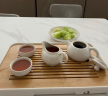 忆壶茶（YI HU TEA）茶盘托盘家用现代简约小型沥水储水实木功夫茶具托盘竹茶托 鸿安茶盘（白色） 实拍图