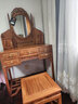 老总红木家具非洲花梨（学名：刺猬紫檀）中式全实木梳妆台带妆镜妆凳卧室家具小化妆桌 小洋花梳妆台 实拍图