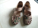 亲情夫人民族风鱼嘴鞋女夏真牛皮中老年凉鞋新款镂空女鞋夏季妈妈鞋软底 豆沙色 37 实拍图