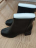 达芙妮官方真皮马丁靴女加绒2025秋冬新款法式粗跟短靴女气质瘦瘦靴子女 黑色【真皮系列加绒款】 39 实拍图