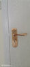 固特（GUTE）现代欧式室内房门锁卫生间执手卫生间实木门锁具 (适合38-45mm) 拉丝金+3片普通子母合页+1门吸 实拍图