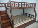 月堤湖胡桃色儿童上下床实木高低床双层床上下铺床两层木床子母床 胡桃色爬梯款单床 上铺宽130cm下铺宽150cm（店铺爆款） 实拍图