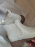 百丽柔软法式切尔西靴女商场同款羊皮通勤短靴加绒A2V1DDD3 米色-厚绒 39 晒单实拍图