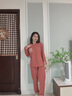 芊之雅（QIANZHIYA）秋天居家服睡衣女纯棉长袖夏套装秋冬甜美可爱全棉家居服春秋薄款 QZC-9099#氧化红 L （参考95-110斤） 实拍图