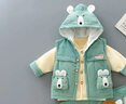 G.duck0-1岁半宝宝冬装分体三件套装超萌秋冬款婴儿衣服加棉外出服棉衣 [小兔绿色平腰薄棉款]三件套 90 大号建议宝宝9-12个月 实拍图