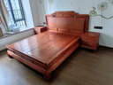 王木匠 红木家具 缅甸花梨（学名：大果紫檀）中式实木1.8米双人床 卧室带抽屉床头柜国色天香大床 1.8米床配2个床头柜 晒单实拍图