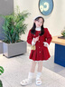 G.DUCKKIDS小黄鸭童装女童连衣裙秋冬季加厚保暖中大童小香风拜年服儿童裙子 小香风红色裙子 160 建议13~14岁【150-160cm】c 实拍图