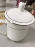 玉蝶景德镇茶杯陶瓷带盖家用骨瓷杯子办公室水杯会议茶杯定制刻字logo 金钟杯 银边400M 实拍图