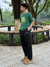 Foss Phil裤子男士冰丝夏季宽松垂感休闲长裤刺绣薄款直筒裤FPK22黑色M 实拍图