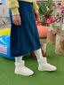 回力雪地靴女靴子女士加绒加厚皮面高帮棉鞋女2026新款夏季保暖一脚蹬 金色 37 实拍图