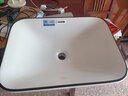 INVIIL台中盆半嵌入式台上盆洗手盆陶瓷面盆家用方洗脸盆 艺术盆台上盆 E款：方盆低薄台中5036黑线 单盆(送下水) 实拍图