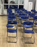 鼎千培训椅带写字板学生办公开会辅导班塑料可折叠一体桌椅会议室椅子 加厚料蓝色（6张起售） 实拍图