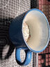 inmindhouse 大肚牛奶早餐杯陶瓷泡燕麦片杯子带盖勺大号容量可微波欧式600ml 渐变蓝600ml（木柄勺+木盖） 实拍图