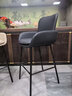 艾森朗特意式极简吧台椅家用岛台高脚椅吧凳轻奢高级感酒吧高椅子前台吧椅 黑色 坐高65cm 实拍图