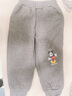迪士尼（DISNEY）童装儿童男女童加绒加厚长裤针织运动束脚裤子23冬DB341ME18灰110 实拍图