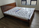 老榆木实木框架床1.5单人1.8双人床实木排骨架家用卧室民宿原木床 胡桃色 1.2*2.0 实拍图