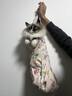 柒哦裹猫布猫咪固定神器剪指甲包防抓防咬包猫布自粘宠物洗澡猫包猫袋 涂鸦款S【45*45cm 8斤内】 实拍图