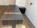 见贤办公桌老板桌总裁桌简约现代新款办公家具新中式板式大班台主管桌经理桌电脑桌办公桌椅写字台套装 1.6米老板桌（含色卡一块） 实拍图