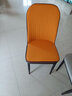 萧众餐椅家用餐厅椅子靠背椅现代简约轻奢皮革软包洽谈接待饭桌餐桌椅 桔色+咖背+黑腿 无扶手 实拍图