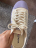 飞跃（Feiyue）官方女鞋帆布鞋女冬季新款饼干鞋百搭休闲鞋子时尚街拍板鞋075 075米紫 36 实拍图