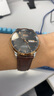 istrap真皮手表带男女士牛皮蝴蝶扣适用浪琴美度飞亚达天王阿玛尼海鸥卡西欧DW精工西铁城力洛克天梭表带 棕色同色线丨银色蝴蝶扣 21mm 实拍图