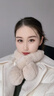 槿城真毛獭兔毛围巾女冬季保暖百搭可爱交叉皮草围脖濑兔毛绒加厚TT02 双球土白色 实拍图