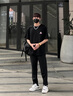 顶峰保罗（Dingfengbaoluo）休闲裤直筒九分长裤春夏季潮牌宽松纯色男士裤子9904黑色L 实拍图