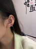 银奥（yinao）925纯银素圈耳环女大嫂同款耳钉简约耳圈耳扣耳饰七夕情人节礼物 素圈宽耳扣-小【可做耳骨环】 实拍图