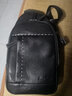 美洲野牛 男士单肩包真皮挎包牛皮挂包男包韩版小背包胸包商务休闲包 黑色 实拍图