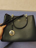 稻草人2024新款包包女包手提包牛皮大气中年女士单肩包时尚牛皮包妈妈包 271059-1G墨绿色 实拍图