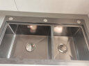 奈田（NTNO）水槽双槽洗菜盆一体盆厨房纳米304不锈钢加厚手工阶梯洗碗池 82*46C-抽拉龙头+洗杯器+净水 实拍图