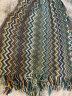 BATTILO美式沙发毯盖毯波西米亚毯民族风夏毯披肩毯空调毯床尾搭巾针织毯 深蓝色 130x220cm【含流苏】 实拍图