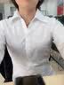 超媛 CHAOLUASO长袖白衬衫女商务春夏职业装白色正装银行衬衣面试工作服修身 纯白色【V-领】 L (37) 【96~105斤】 实拍图