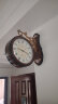 康巴丝（Compas）双面挂钟欧式石英钟挂表客厅餐厅摇摆时钟表摆钟钟表 2589咖木 实拍图
