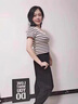 皮尔卡丹（pierre cardin）显高时尚洋气装盐系轻熟条纹上衣阔腿裤套装女2025夏季连衣裙女 单件上衣 M 实拍图