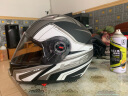 LS2双镜片揭面盔电动摩托车头盔男女高清耐磨赛车四季通用 FF370 哑黑灰竞速 XL（建议57-58头围） 实拍图
