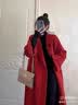 APLKTE西西里红色双面羊毛大衣女中长款2026秋冬新款宽松感毛呢外套 红色 XL 建议151-170斤 实拍图